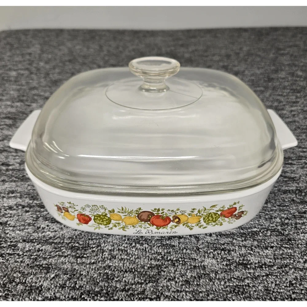 Corning Ware A-10-B Le Romarin 10x10x2 Sq Casserole Dish Spice Of Life W/ Lid